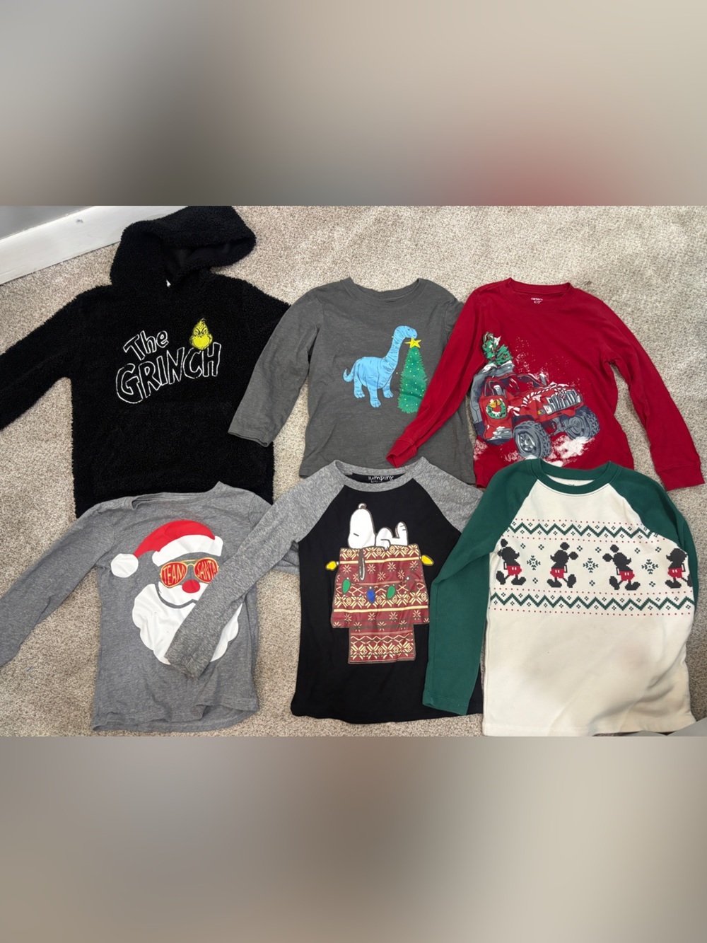 Lot of Christmas Holiday long sleeve shirts sweatshirts little boy 5/6
